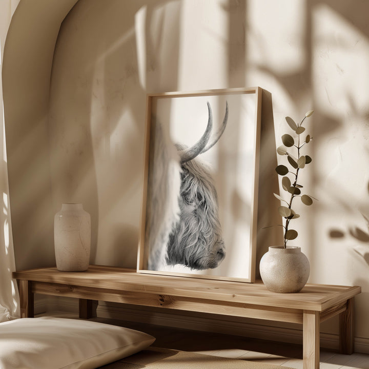 DIXIE THE HIGHLAND COW III BLACK AND WHITE