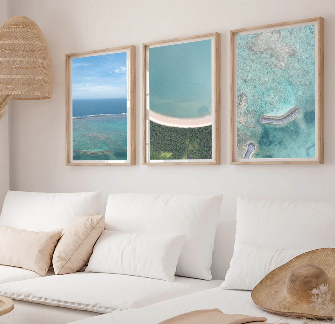 SET OF 3 - ISHIGAKI FROM ABOVE, JAPAN