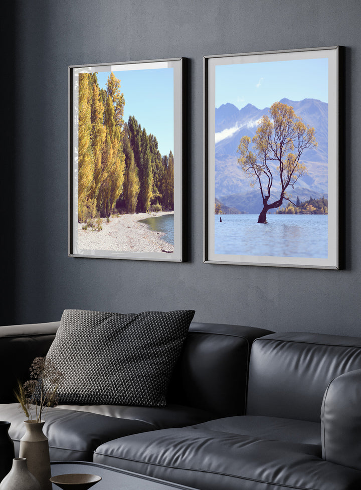 SET OF 2 - AUTUMN IN LAKE WANAKA, NEW ZEALAND