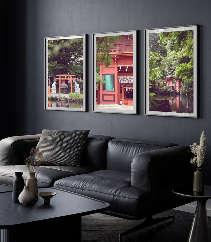 SET OF 3 - FUJI SAN SENGEN SHRINE, JAPAN