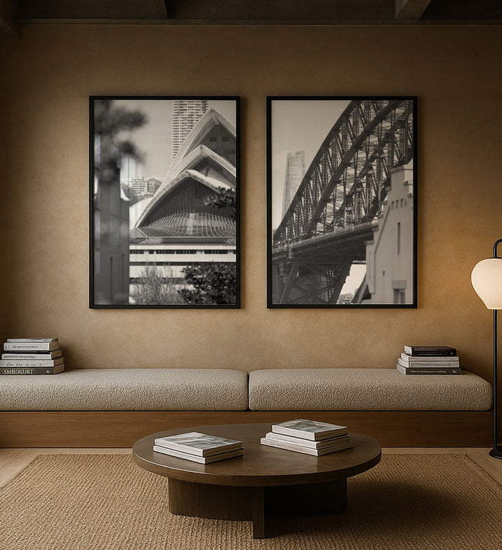 SET OF 2 – CLOSE UP SYDNEY BLACK AND WHITE